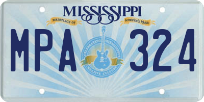 MS license plate MPA324
