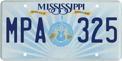 MS license plate MPA325
