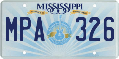 MS license plate MPA326