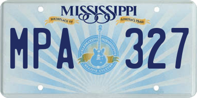 MS license plate MPA327