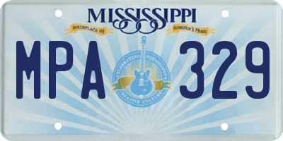 MS license plate MPA329