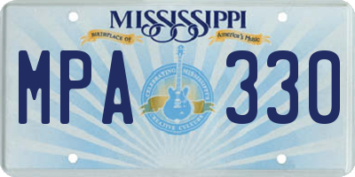 MS license plate MPA330
