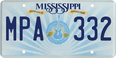 MS license plate MPA332