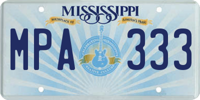 MS license plate MPA333
