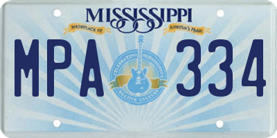 MS license plate MPA334