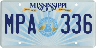 MS license plate MPA336