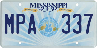 MS license plate MPA337