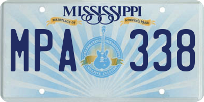 MS license plate MPA338