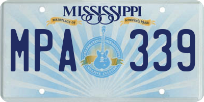 MS license plate MPA339