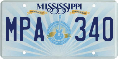 MS license plate MPA340