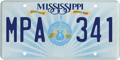 MS license plate MPA341