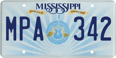 MS license plate MPA342
