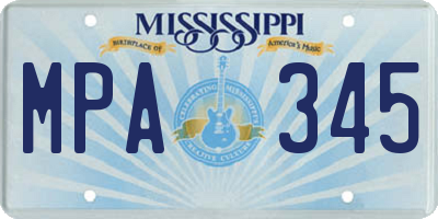 MS license plate MPA345