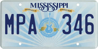 MS license plate MPA346