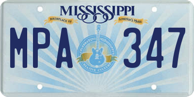 MS license plate MPA347