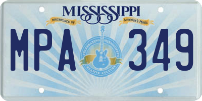 MS license plate MPA349