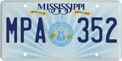 MS license plate MPA352