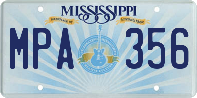 MS license plate MPA356