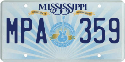 MS license plate MPA359