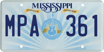 MS license plate MPA361