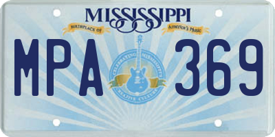 MS license plate MPA369