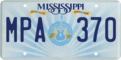 MS license plate MPA370