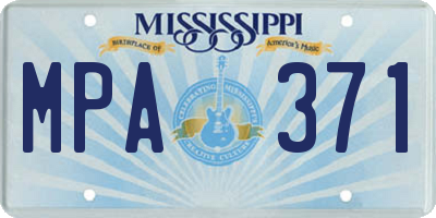 MS license plate MPA371