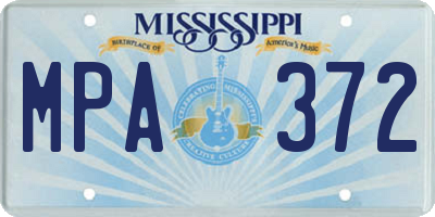 MS license plate MPA372
