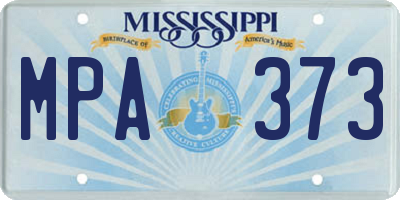 MS license plate MPA373