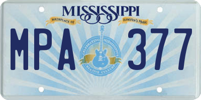 MS license plate MPA377