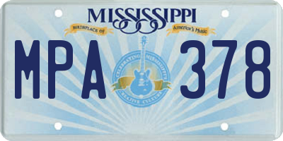 MS license plate MPA378