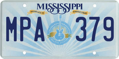 MS license plate MPA379