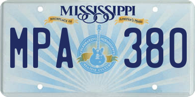 MS license plate MPA380
