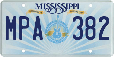 MS license plate MPA382
