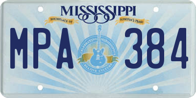 MS license plate MPA384