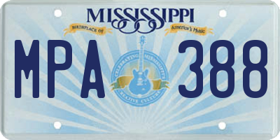 MS license plate MPA388