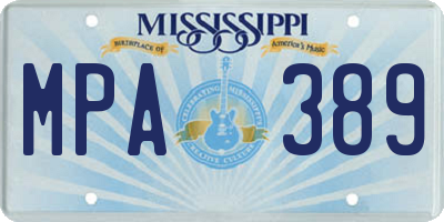 MS license plate MPA389