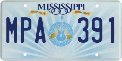MS license plate MPA391