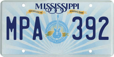 MS license plate MPA392