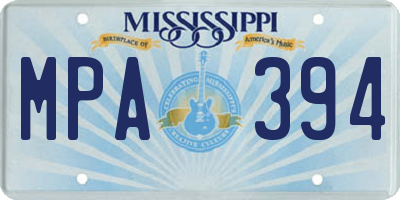 MS license plate MPA394
