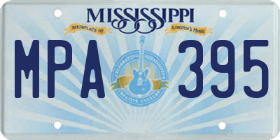 MS license plate MPA395
