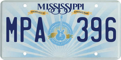 MS license plate MPA396