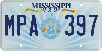 MS license plate MPA397