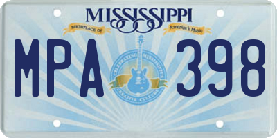 MS license plate MPA398