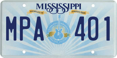 MS license plate MPA401