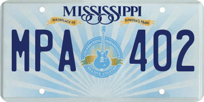 MS license plate MPA402
