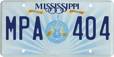 MS license plate MPA404