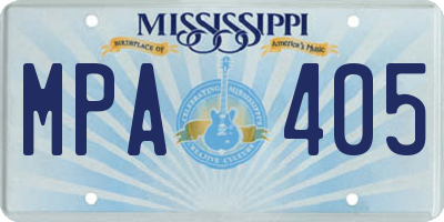 MS license plate MPA405
