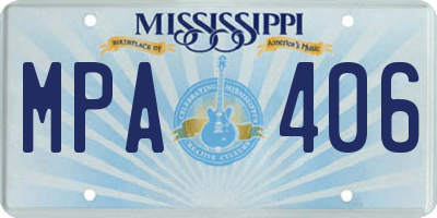 MS license plate MPA406