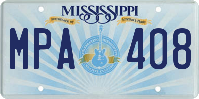 MS license plate MPA408